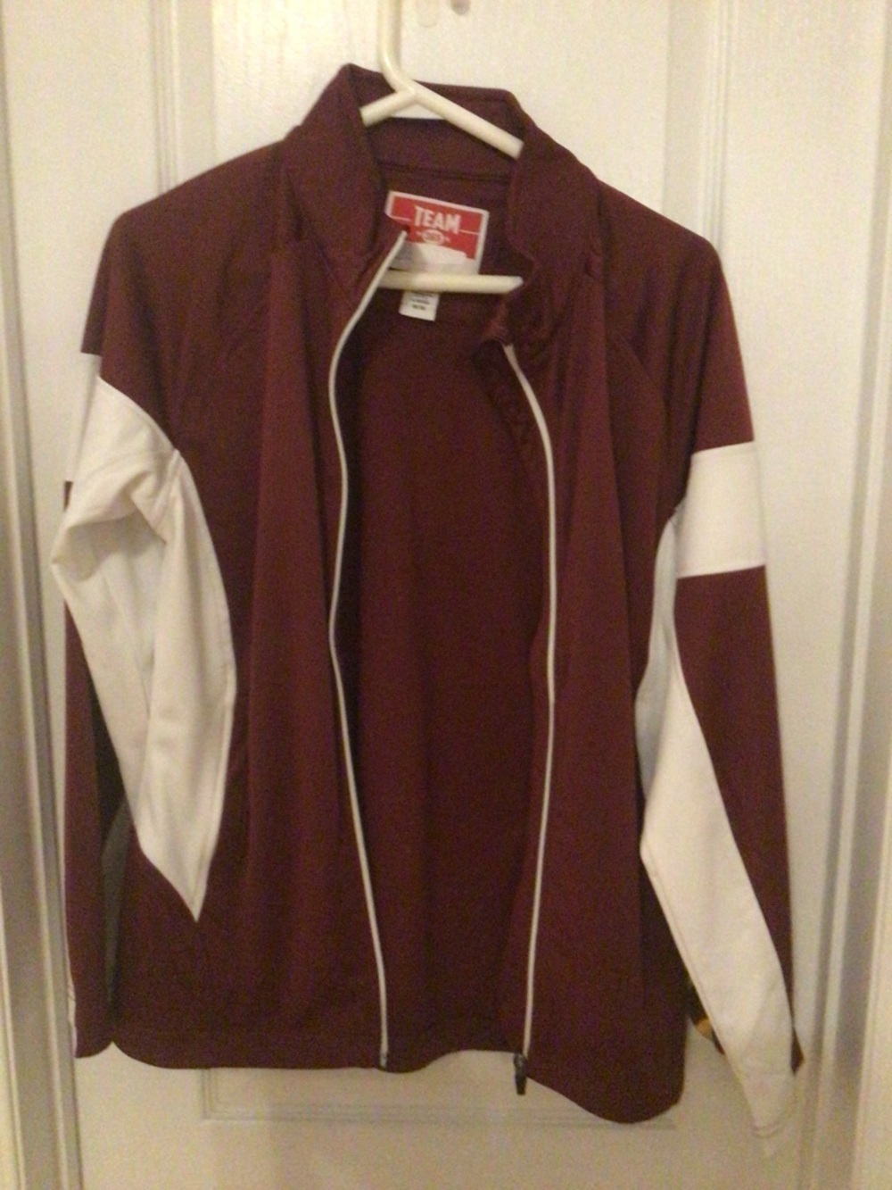 Team Sports Women's Maroon and White Zip Jacket